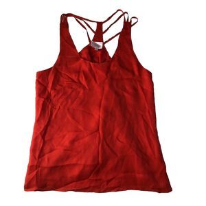 Parker Womens Silk Tank Scoop Neck Sleeveless Racerback Strappy Melon Small NWT